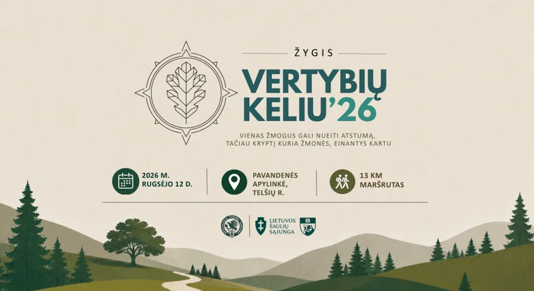 „Vertybių keliu’26“: nemokamas žygis Pavandenėje rugsėjo 12 d.